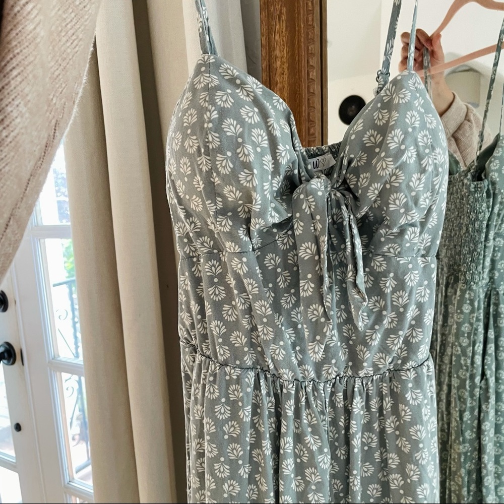 Green printed jumpsuit